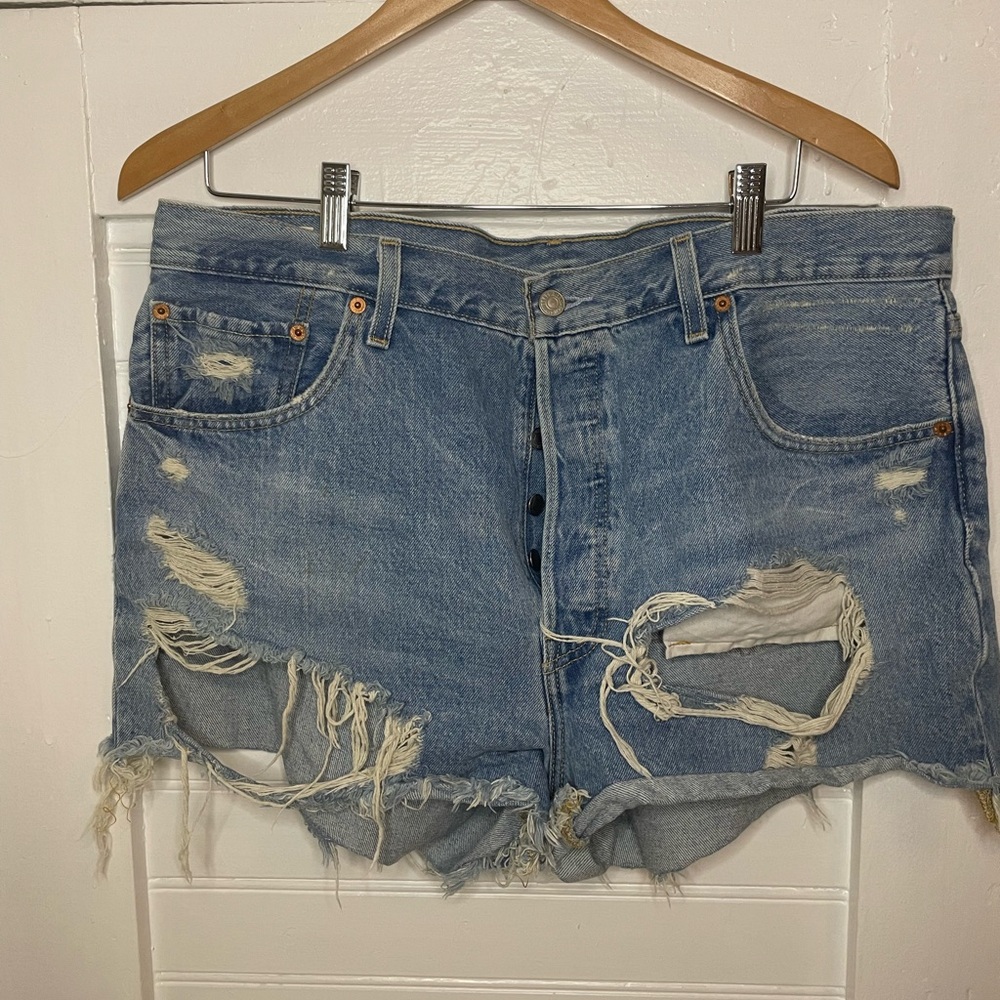 Levi Distressed Denim Shorts